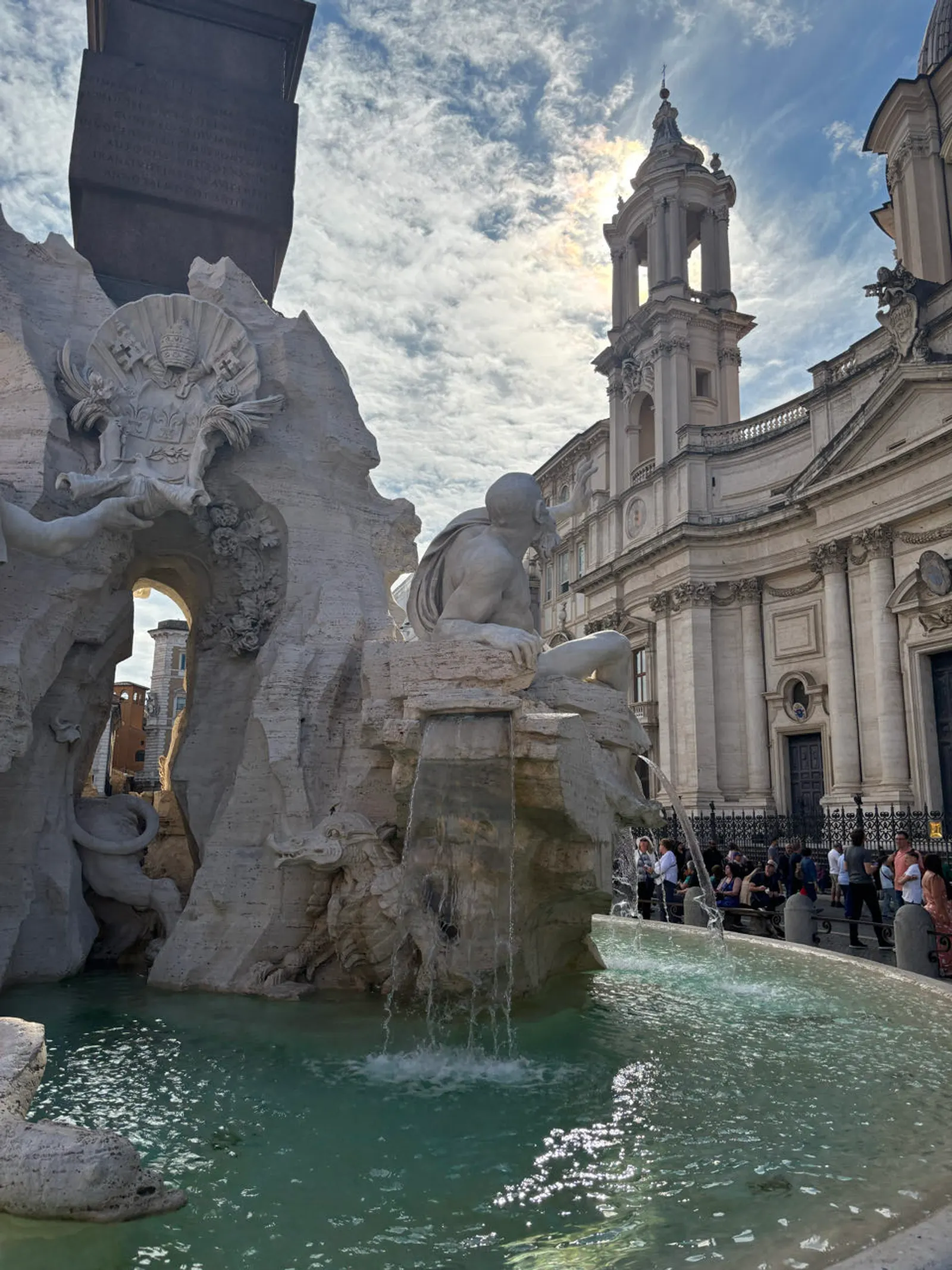 Een barokke fontein op het Piazza Navona in Rome
